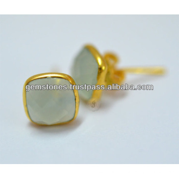 Vente en gros Vermeil Chalcedony Gemstone Earring Vermeil Chalcedony Gemstone Earring Fashion Ring Ring Supplier Supplier